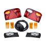 Zestaw lamp tylnych zespolonych  do przyczepki, odblaski, lampe obrysowe, wtyczka 13 pin